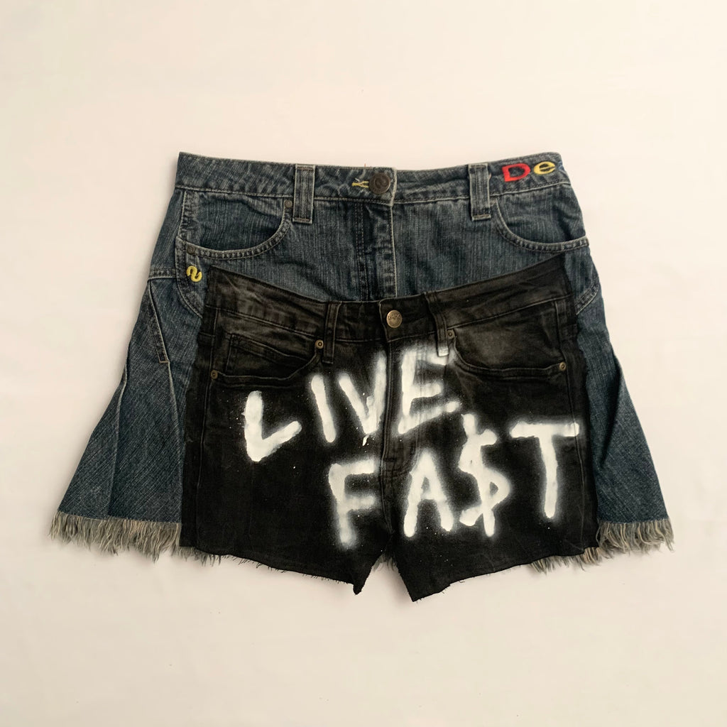 Live Fa$t Denim Skirt - 38FR, 28"US