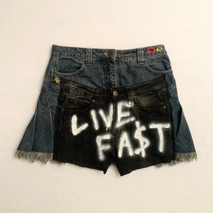 Live Fa$t Denim Skirt - 38FR, 28"US