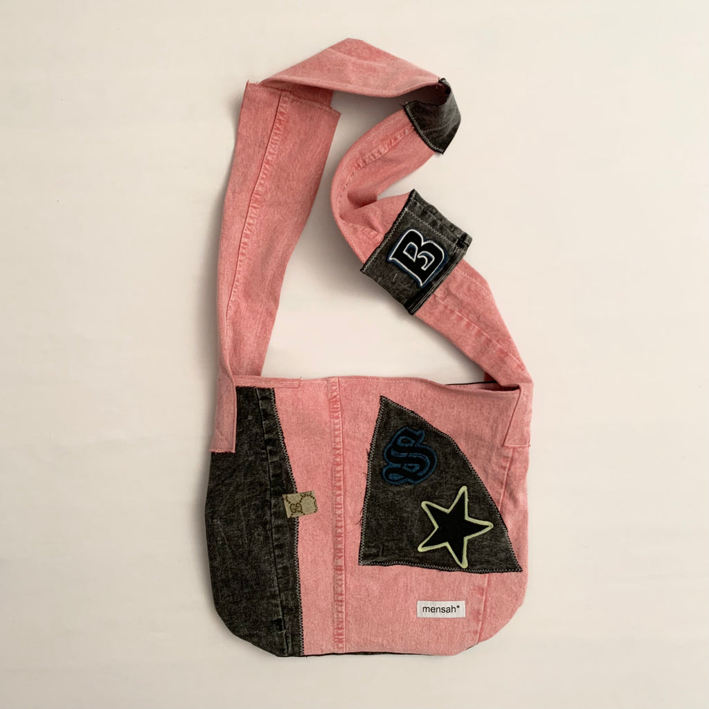 Reversible Pink Denim Shoulder Bag