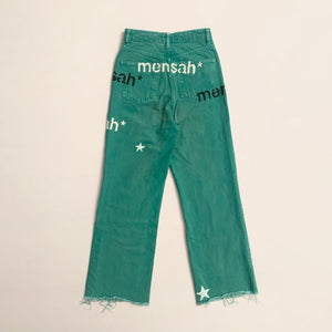 Multi Logo Green Jeans - 34FR, 25"US